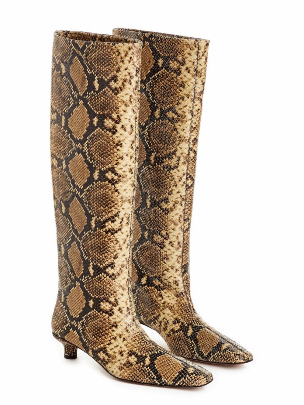 NIB Nanushka Pippa Snakeskin Effect Embossed Leather Boots Knee High Sz 36